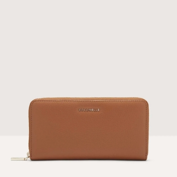 Coccinelle Large Metallic Soft Zip wallet, Tobacco (NWT) - Picture 5 of 7